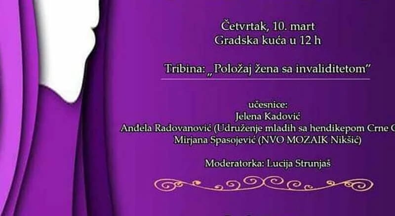 Gradska kuća: Tribina "Položaj žena sa invaliditetom"