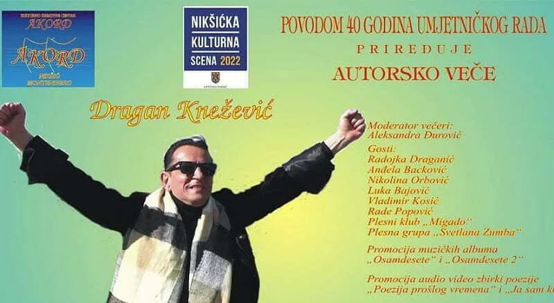 Autorsko veče Dragana Kneževića u Nikšićkom pozorištu