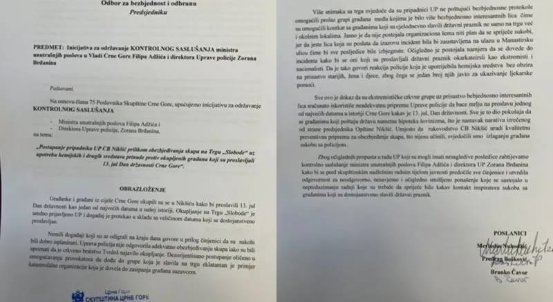 DPS: Zbog nesavjesnog postupanja policije u Nikšiću inicirali saslušanje Adžića i Brđanina