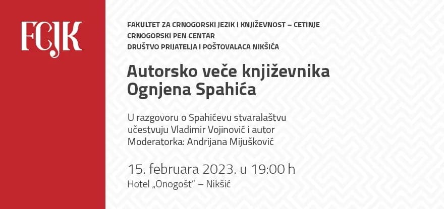 Autorsko veče Ognjena Spahića