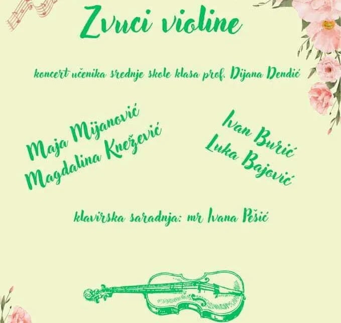 Muzička škola: Koncert "Zvuci violine"