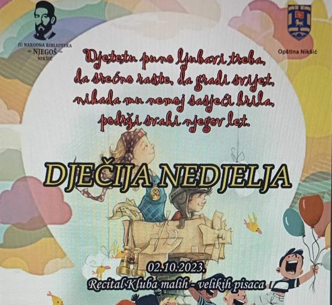 Gradska kuća: Recital Kluba malih - velikih pisaca Biblioteke "Njegoš"