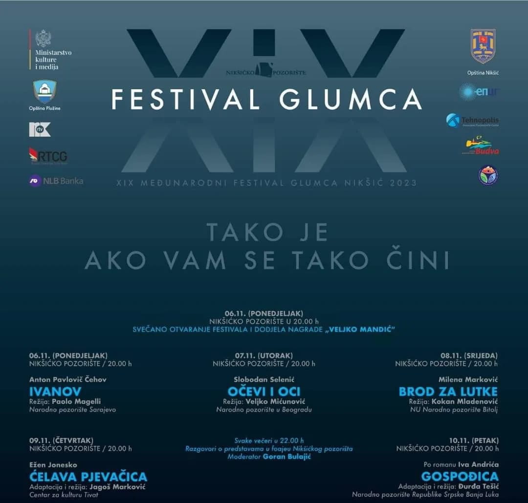Međunarodni festival glumca od 6. do 11. novembra, u selekciji pet predstava
