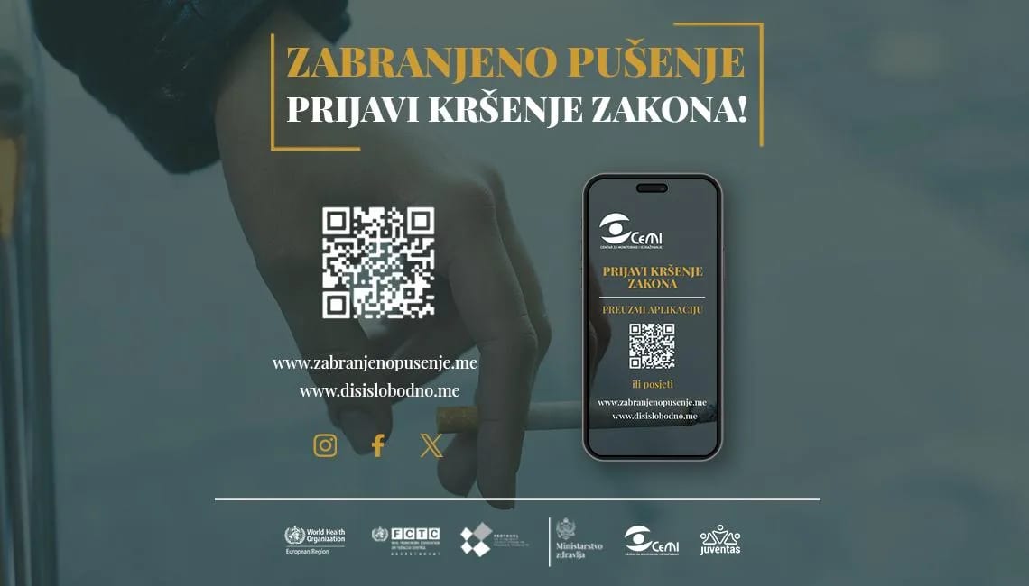 Putem aplikacije „Zabranjeno pušenje“ građani poslali 14 prijava iz Nikšića