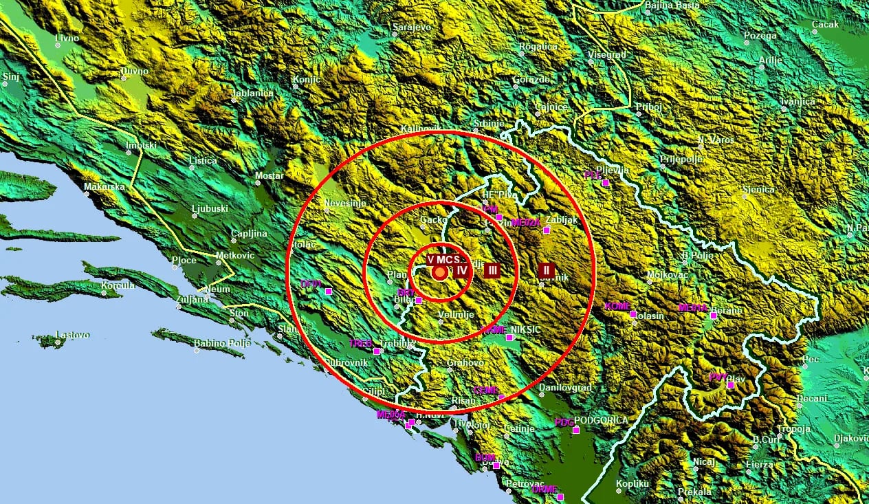 Zemljotres jačine tri stepena u okolini Čarađa