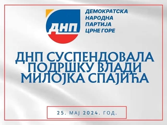 DNP Suspenzija podrške Vladi do ispunjena zahtjeva