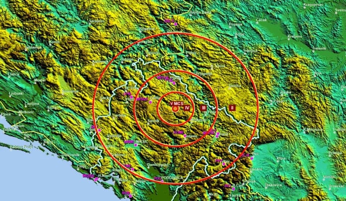 Slabiji zemljotres kod Mojkovca