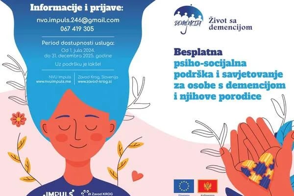 Besplatna psihosocijalna pomoć i savjetovanje za oboljele od demencije i njihove porodice