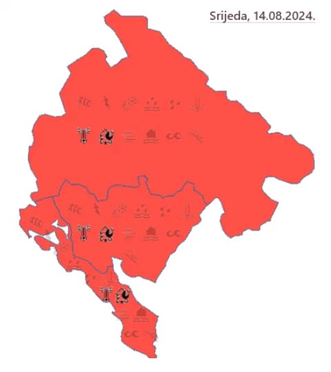 Danas crveni meteoalarm