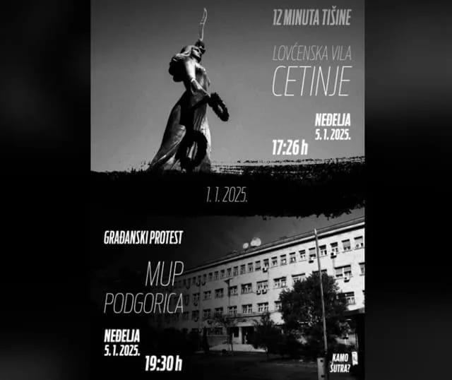 Danas protesti na Cetinju i u Podgorici