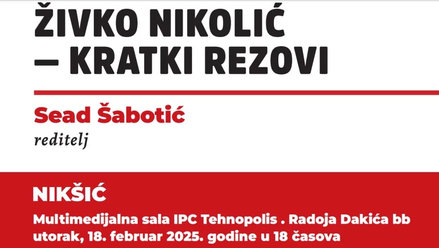 Predavanje “Živko Nikolić – kratki rezovi” večeras u Nikšiću