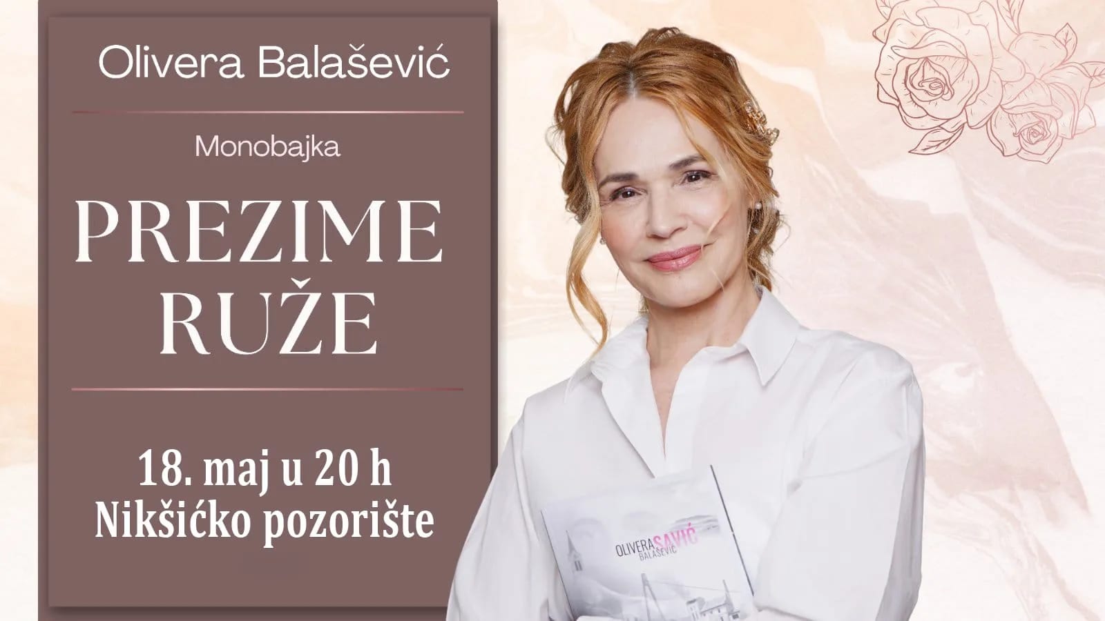 Monobajka „Prezime ruže“ Olivere Balašević na sceni Nikšićkog pozorišta