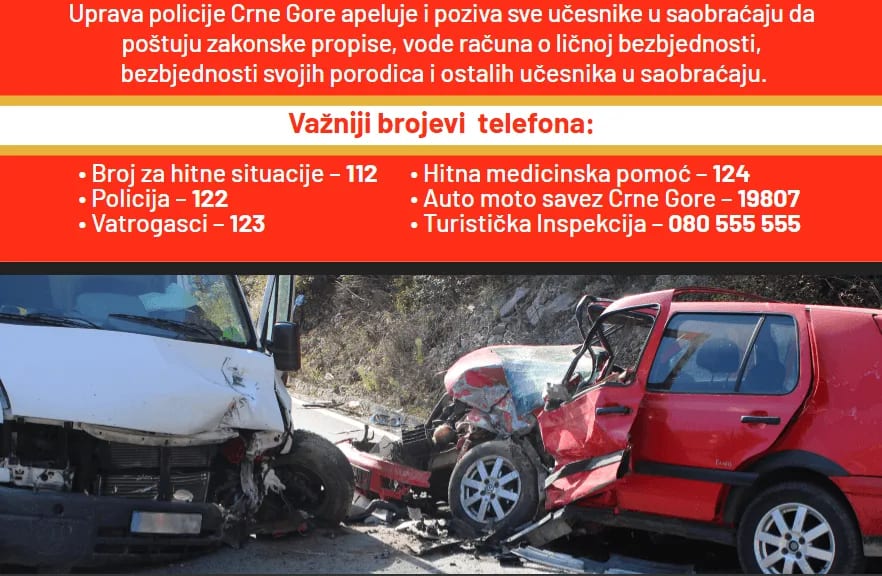 UP: Od sjutra kampanja „Bezbjedna vožnja – siguran odmor“