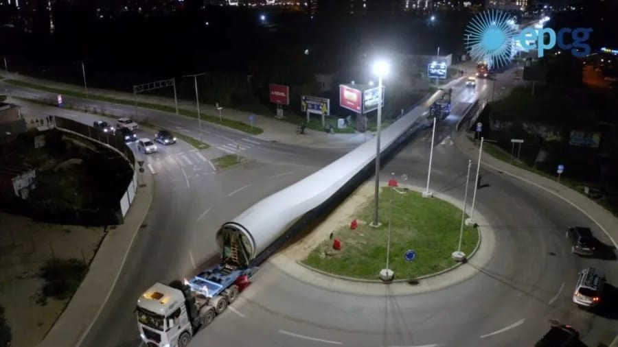 EPCG: Počeo transport lopatica za vjetroelektranu "Gvozd", gradimo budućnost zasnovanu na obnovljivim izvorima