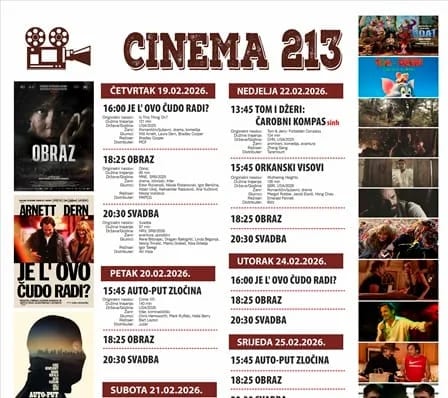 Novi repertoar Bioskopa Cinema 213
