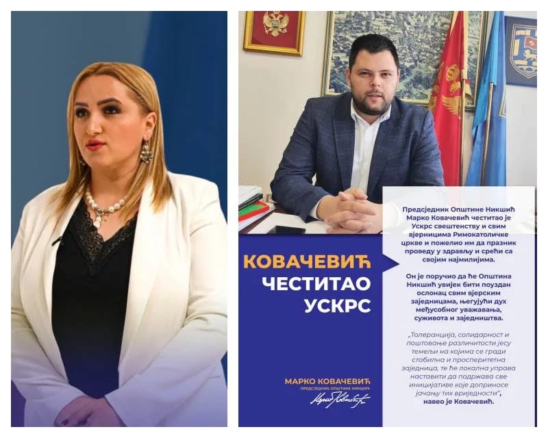 Lalatović Žižić i Kovačević čestitali Uskrs