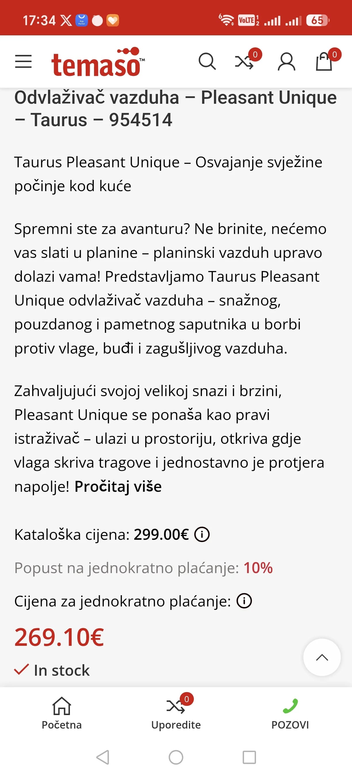 Prodajem odvlaživač vazduha