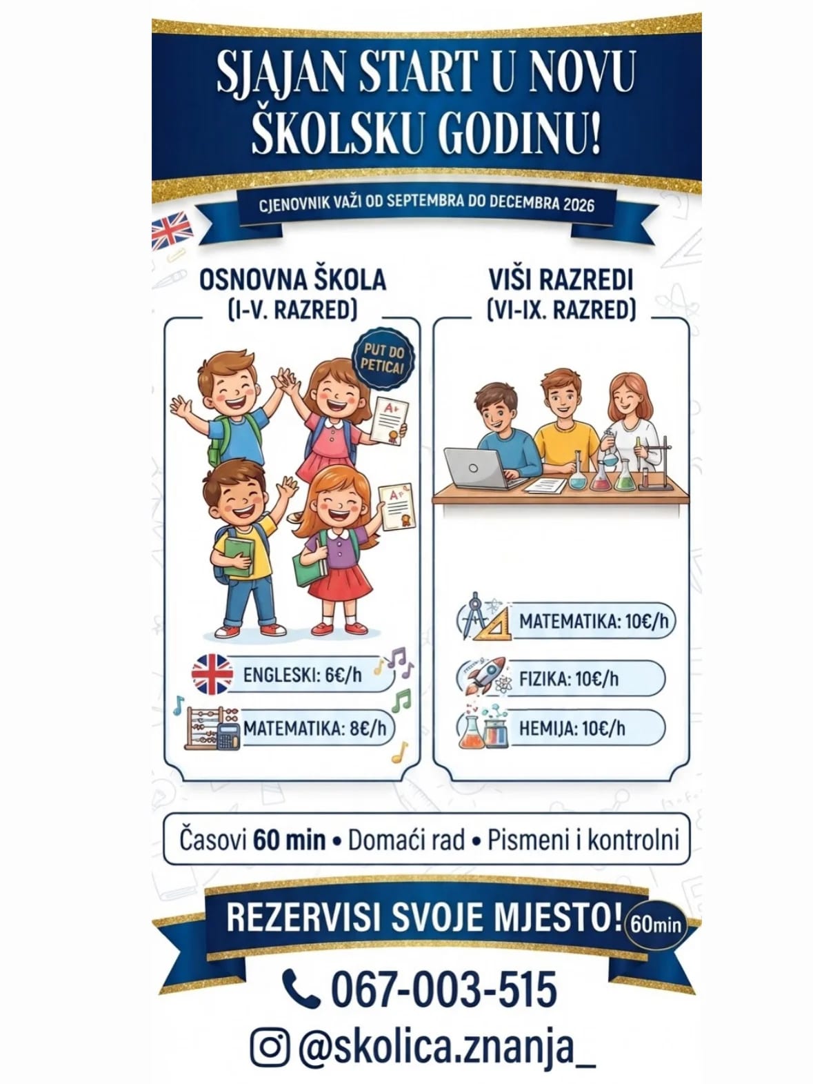 Privatni časovi prirodnih nauka i engleskog jezika