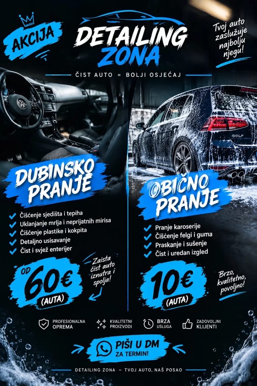 Pranje automobila dubisnko pranje polimerizacija farova