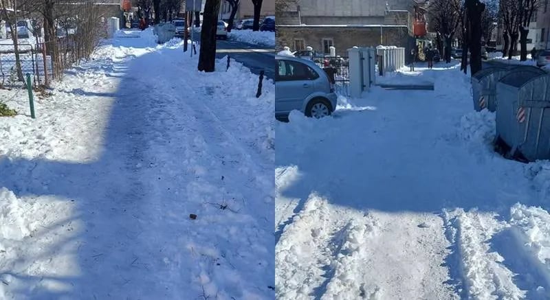 Čitaoci šalju: Trotoar okovan snijegom i ledom