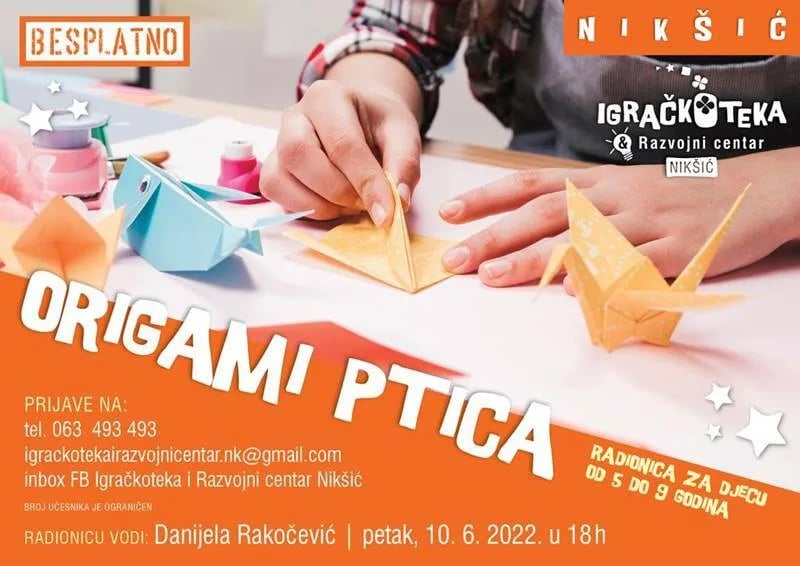 U nikšićkoj Igračkoteci ove sedmice praviće origami figure i graditi prijateljstva
