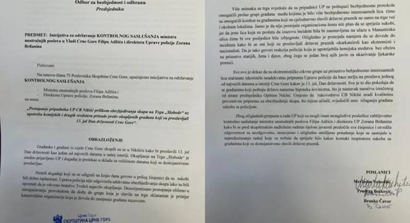 DPS: Zbog nesavjesnog postupanja policije u Nikšiću inicirali saslušanje Adžića i Brđanina