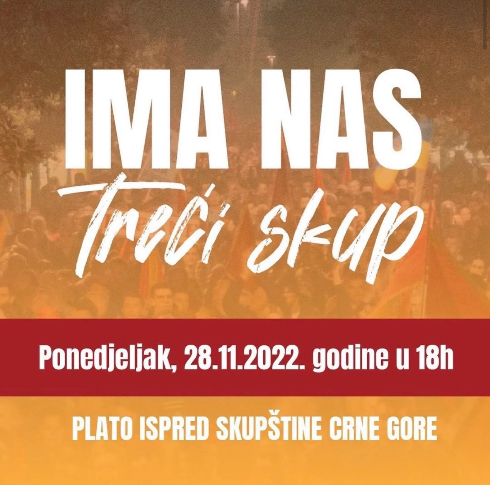 Novi protest "Ima nas" u ponedjeljak