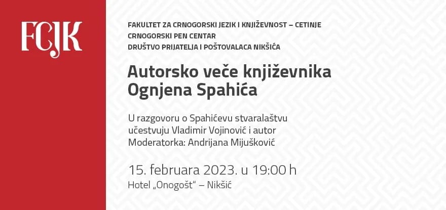 Autorsko veče Ognjena Spahića