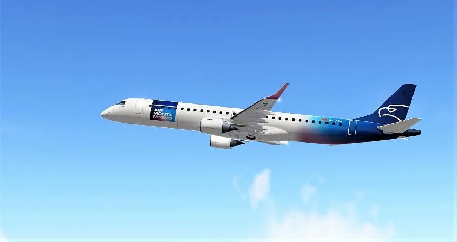 Avion Air Montenegra u kvaru u Ljubljani, tehničke službe na terenu