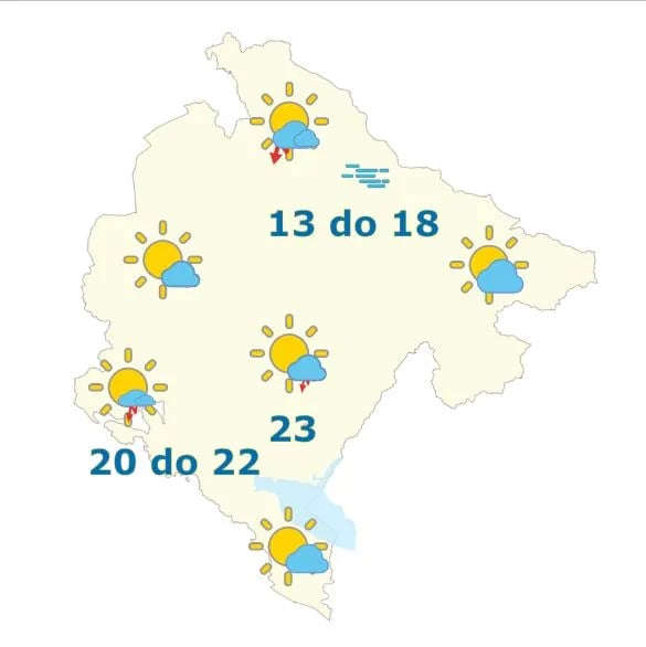 Sjutra promjenljivo oblačno sa dužim sunčanim intervalima