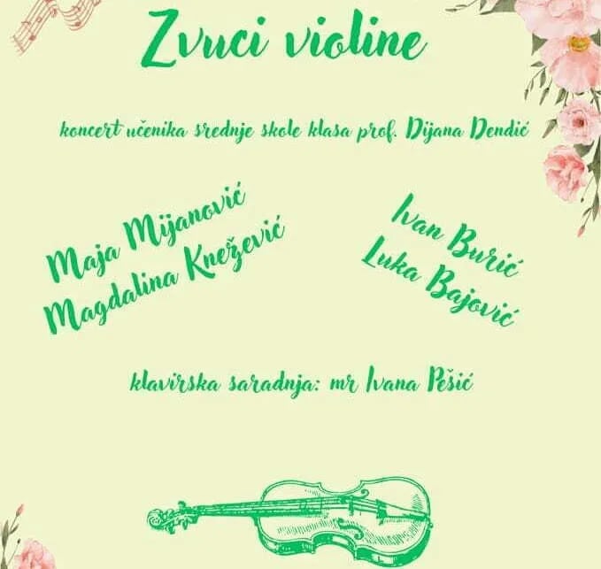 Muzička škola: Koncert "Zvuci violine"
