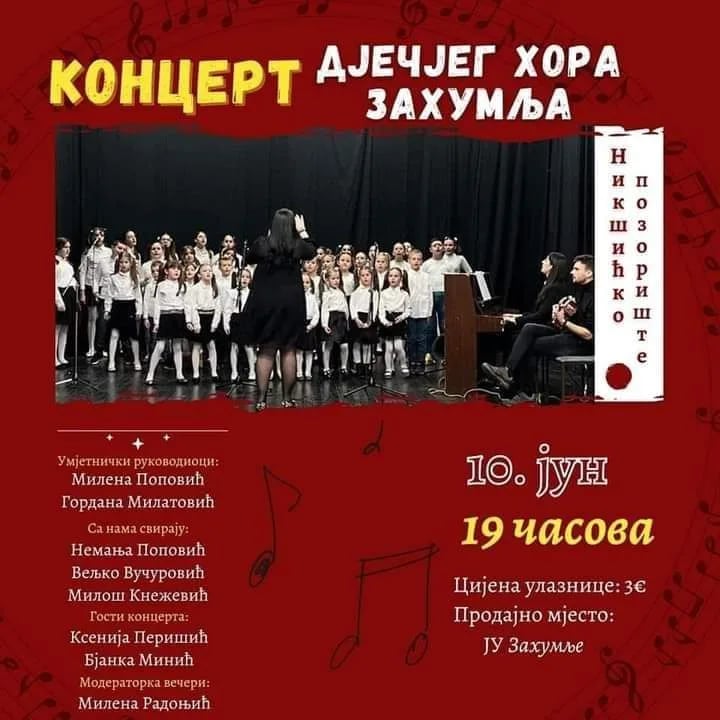 Nikšićko pozorište: Koncert Dječjeg hora "Zahumlja"