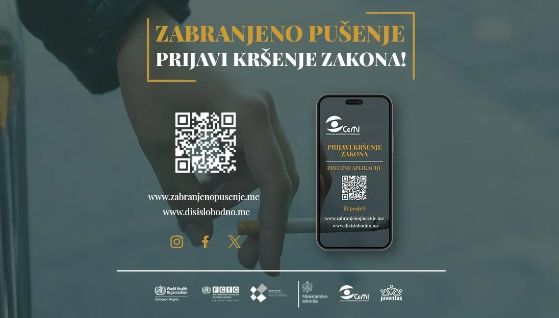Putem aplikacije „Zabranjeno pušenje“ građani poslali 14 prijava iz Nikšića