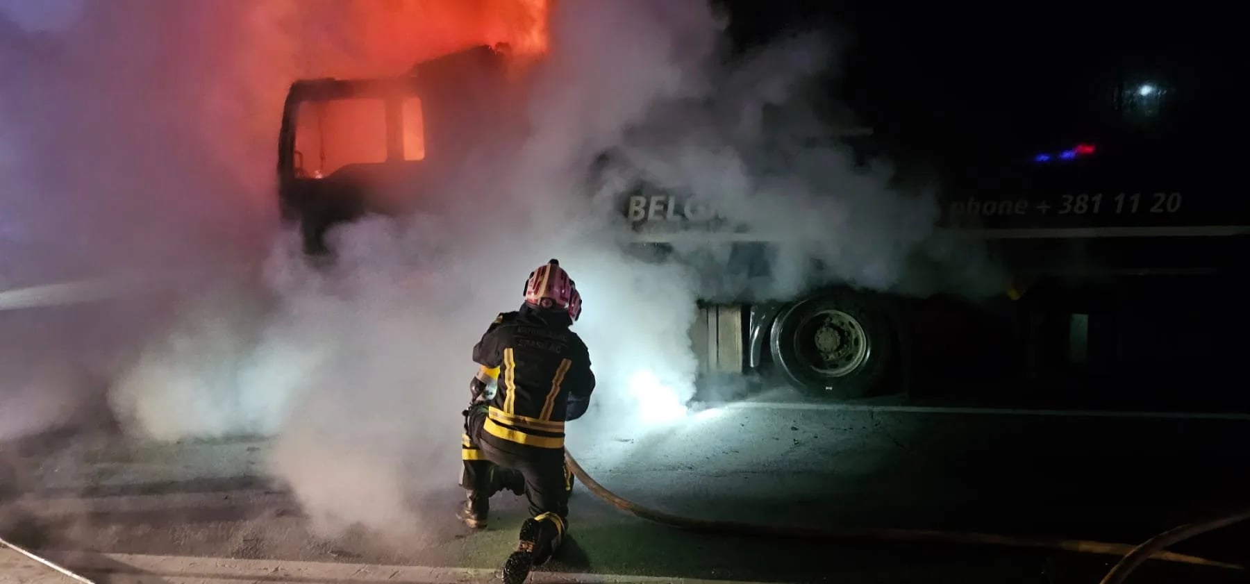 Zapalio se šleper kod Bogetića