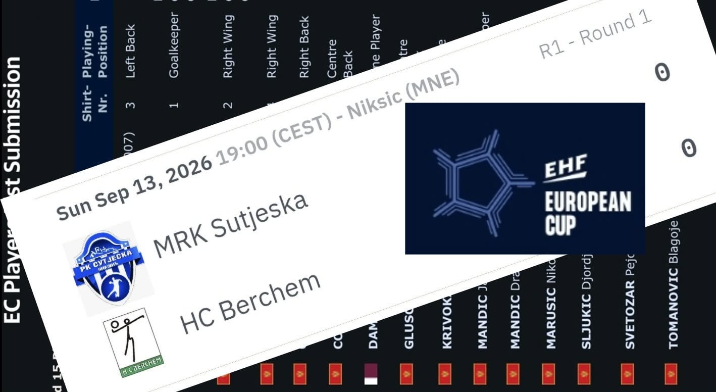 EHF Kup: Sutjeska - Berchem (Lux)