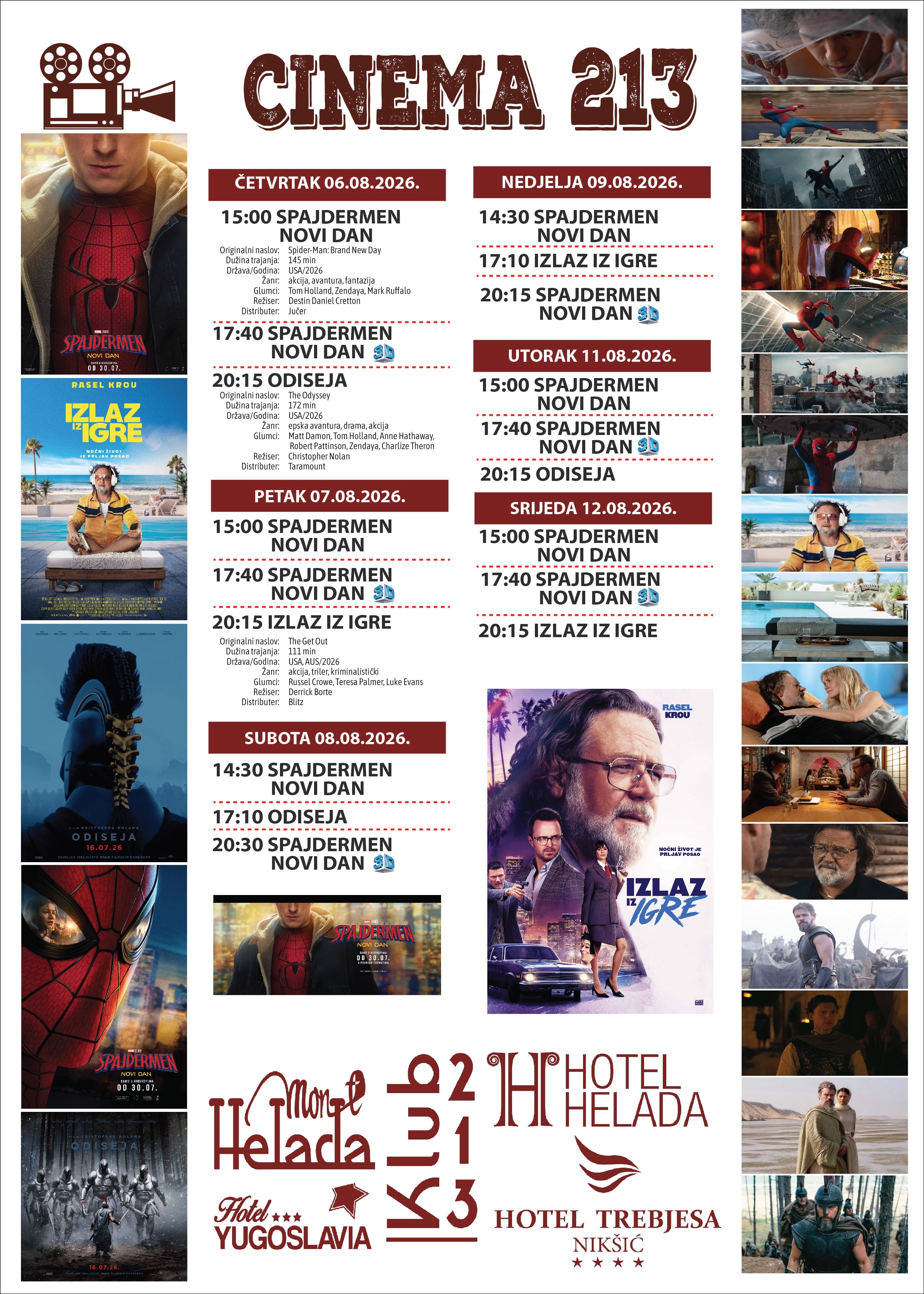 Novi repertoar bioskopa Cinema 213