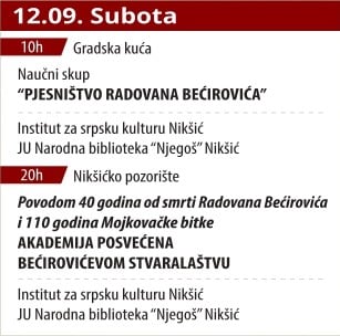 Naučni skup "PJESNIŠTVO RADOVANA BEĆIROVIĆA" i Akademija posvećena Bećirovićevom stvaralaštvu