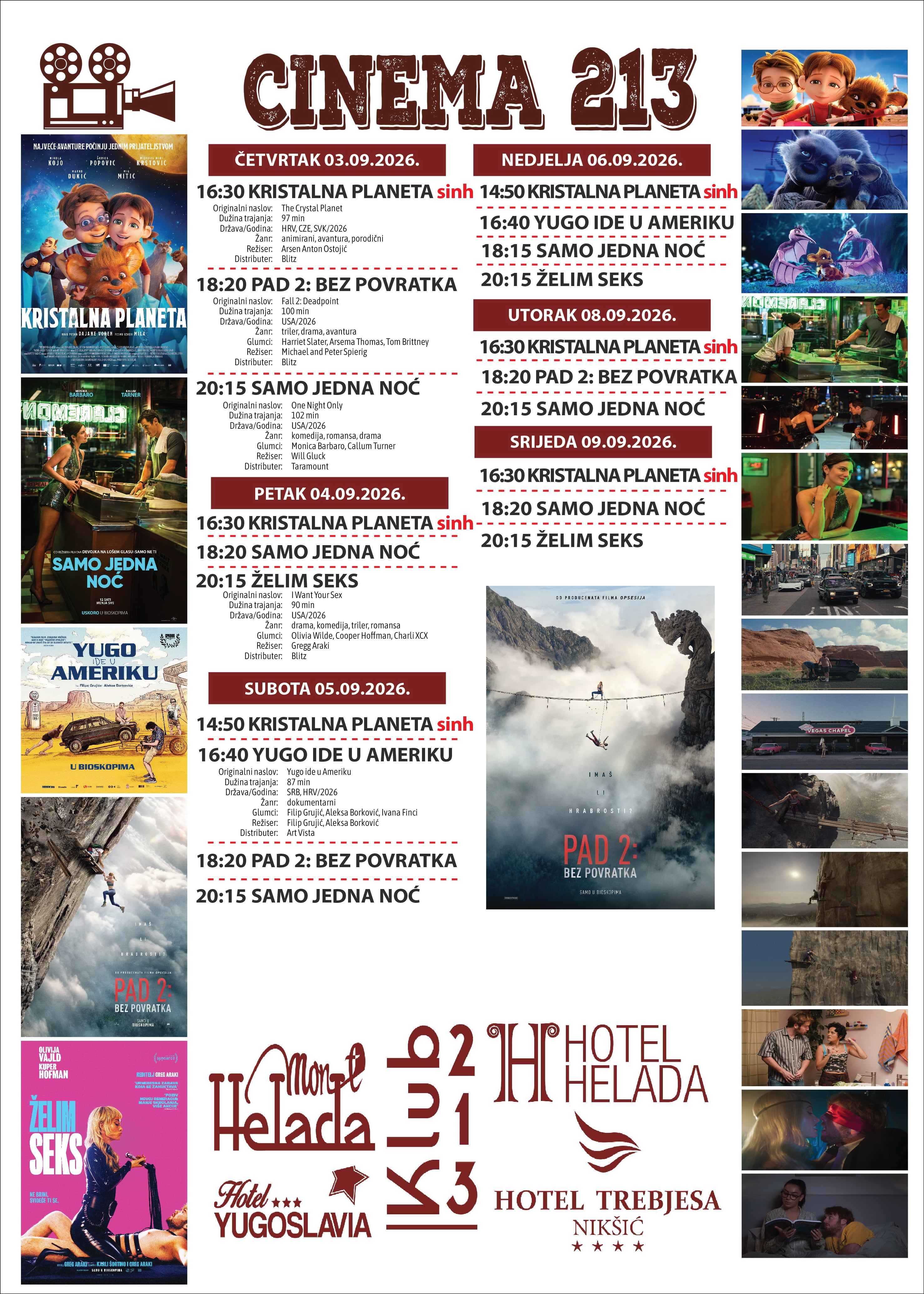 Novi bioskopski repertoar u Cinema 213