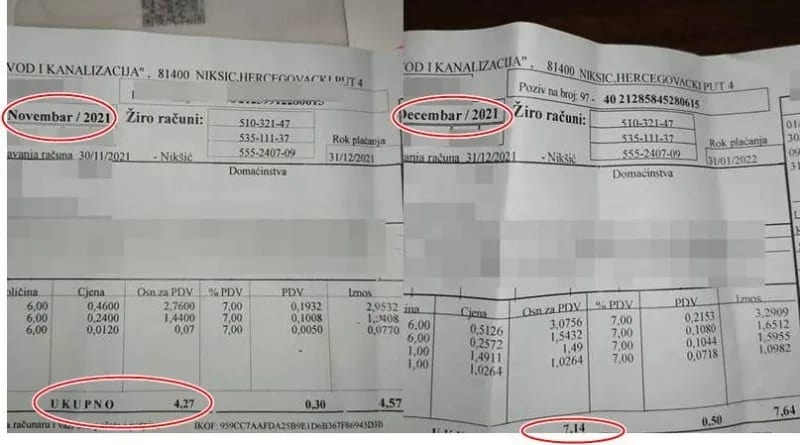Decembarski račun za vodu neprijatno iznenađenje za Nikšićane