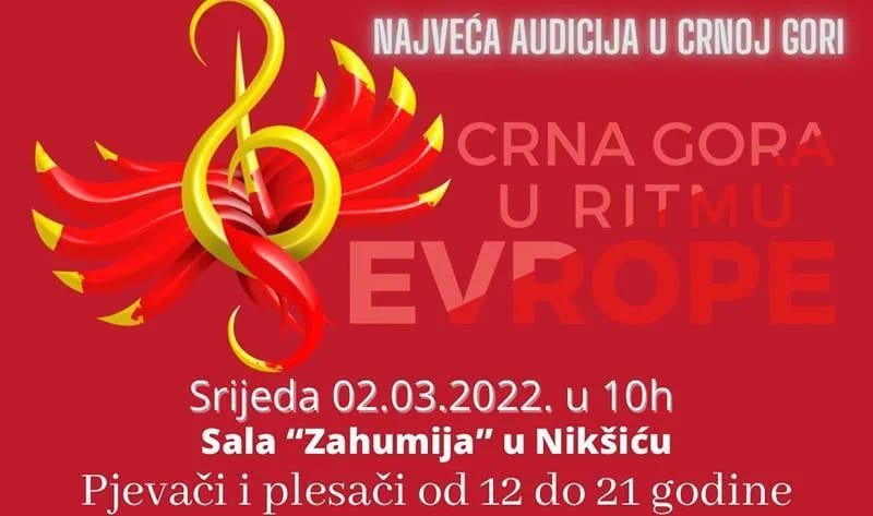 U srijedu audicija za učešće u programu "Crna Gora u ritmu Evrope"