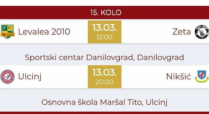 "Kanarinke" protiv Zeze, Nikšić gost u Ulcinju