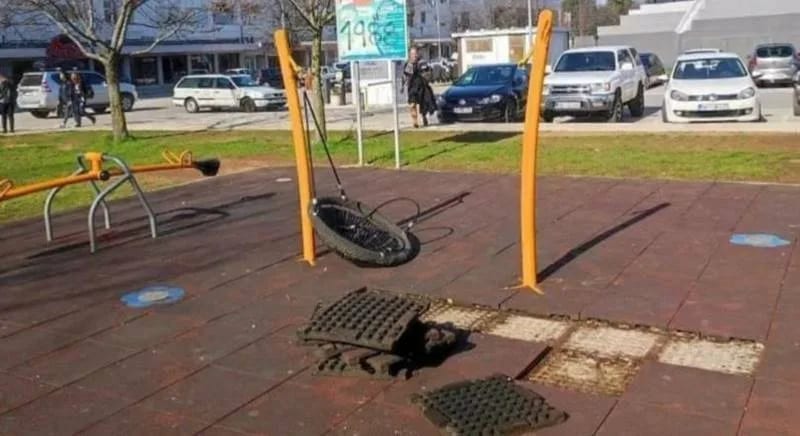 Uništeno dječje igralište kod Doma revolucije