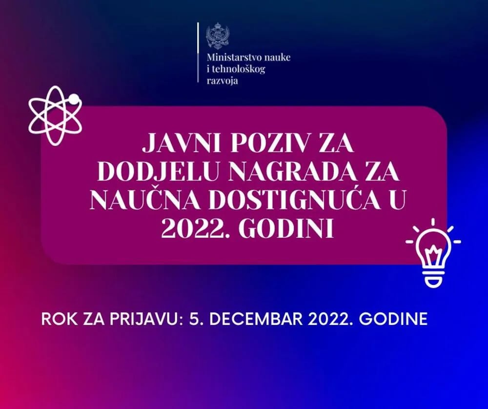Javni poziv za nagrade za naučna dostignuća