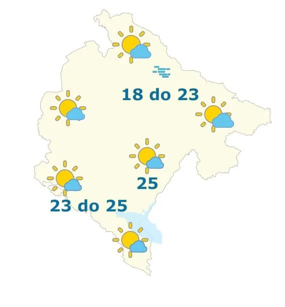 Sjutra pretežno sunčano