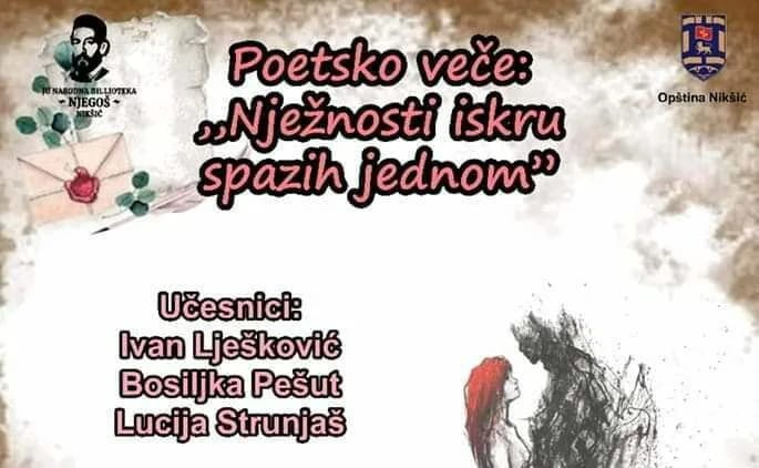 Gradska kuća: Poetsko veče "Nježnosti iskru spazih jednom"