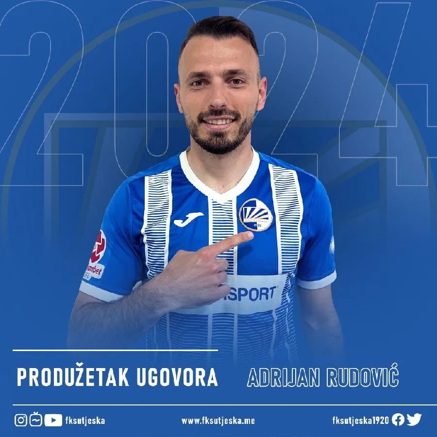 Sutjeska produžila ugovor sa Adrijanom Rudovićem