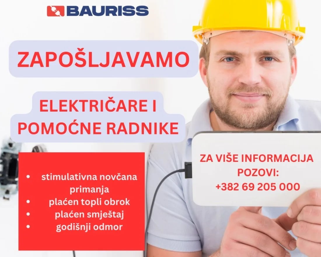 Tražimo električare i pomoćne radnike