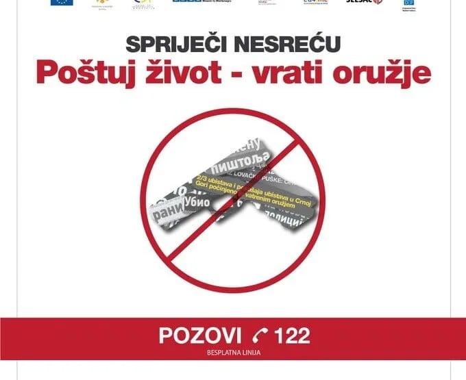 Od maja građani vratili 564 komada vatrenog oružja i 18.862 komada municije