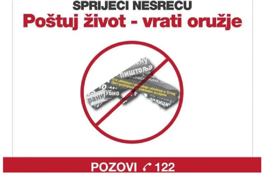 Za mjesec građani vratili 485 pušaka i pištolja i 17.162 metka