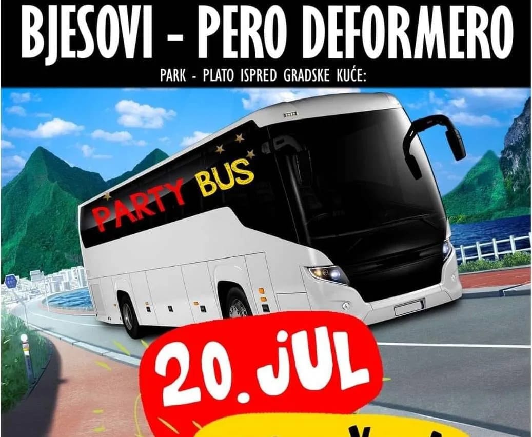 Party bus večeras ispred Gradske kuće
